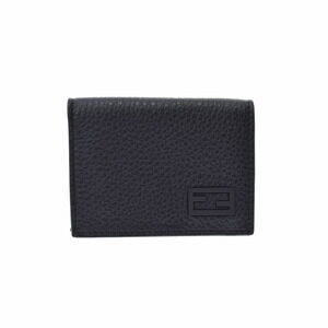 Fendi Wallet Black Leather Tri fold
